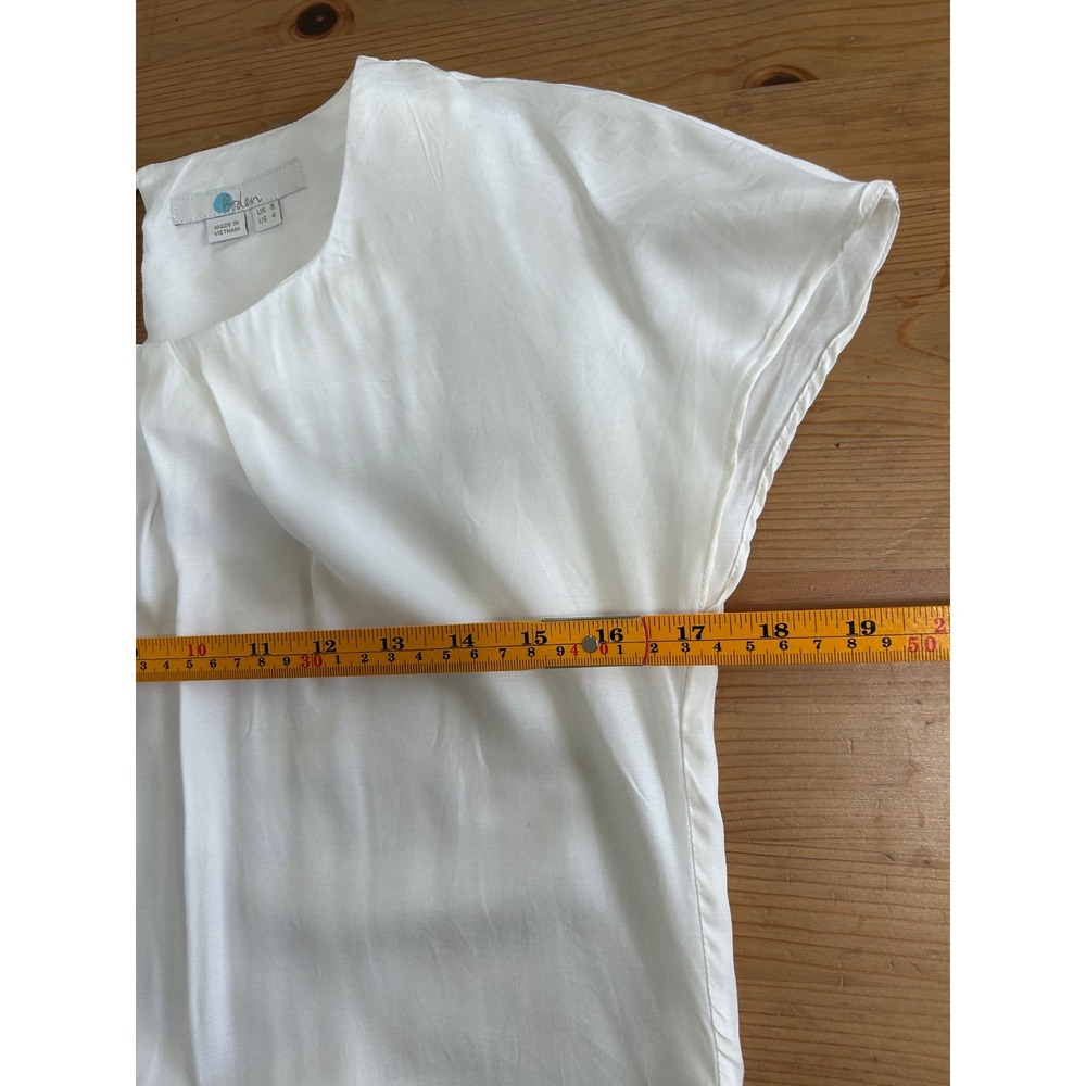 Boden Women Ravello White Silk Blend Elevated Basic Quiet Lux Blouse Top  US 4 - Picture 5 of 8